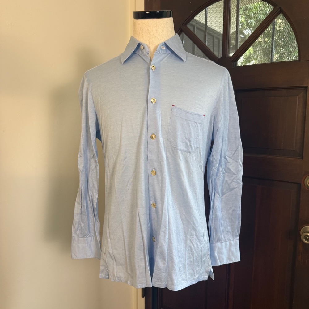 Kiton Button Up Shirt Casual Business Basics | Light Blue | Mens Size 16 / 41